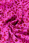 Rose Red Leopard Print Ruffled Trim Tiered Maxi Dress