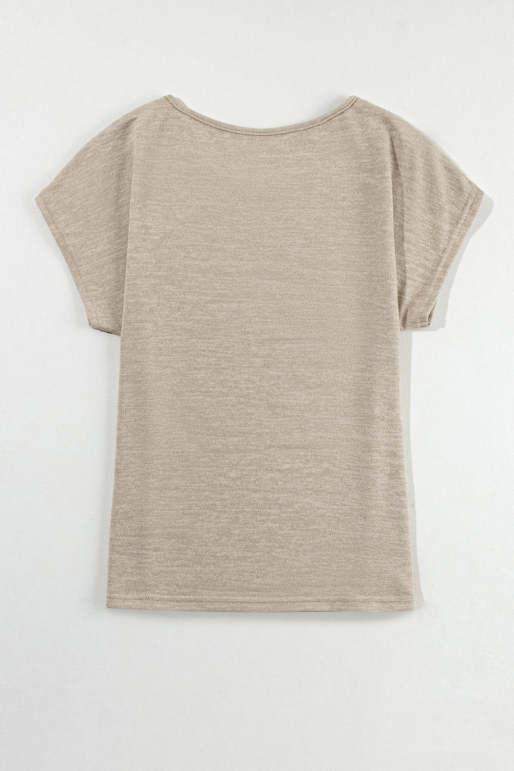 Smoke Gray Button Detail Batwing Sleeve Casual Tee