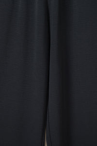 Black Smocked Sleeveless Wide Leg Jumpsuit with Pockets