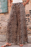 Desert Palm Boho Leopard Wide Leg Pants